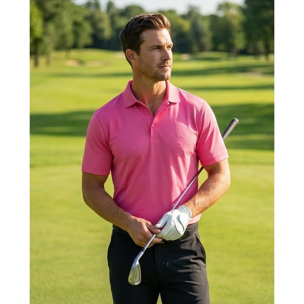 PGA Tour Mens Pink Lemonade Performance Golf Polo Shirt XL NWT RV $55